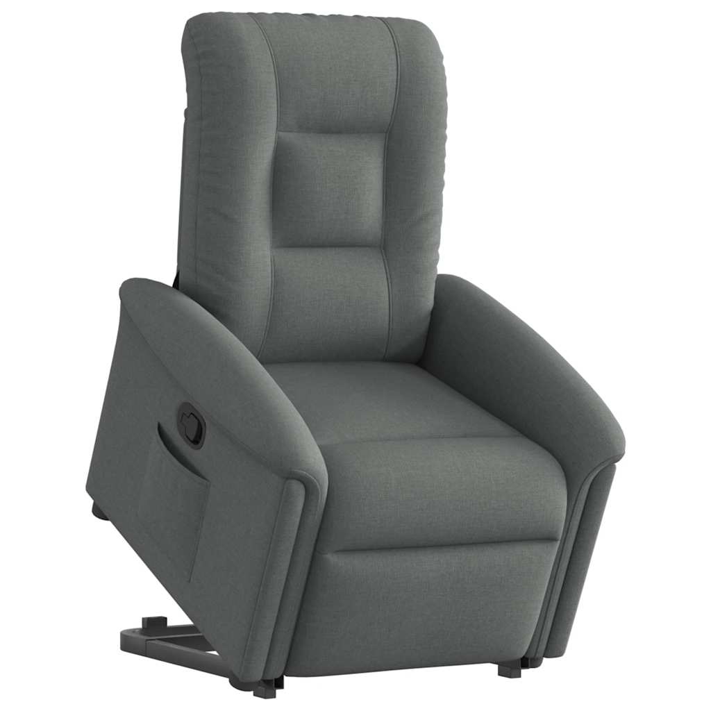 Vetonek Sillón reclinable elevable de tela gris oscuro