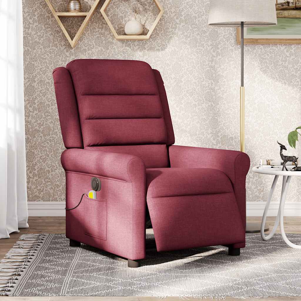 Electric Reclinable Massage Chair Red red fabric