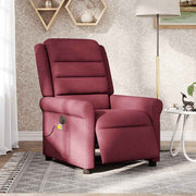 Sillón de masaje reclinable eléctrico tela rojo tinto V2899 Vetonek