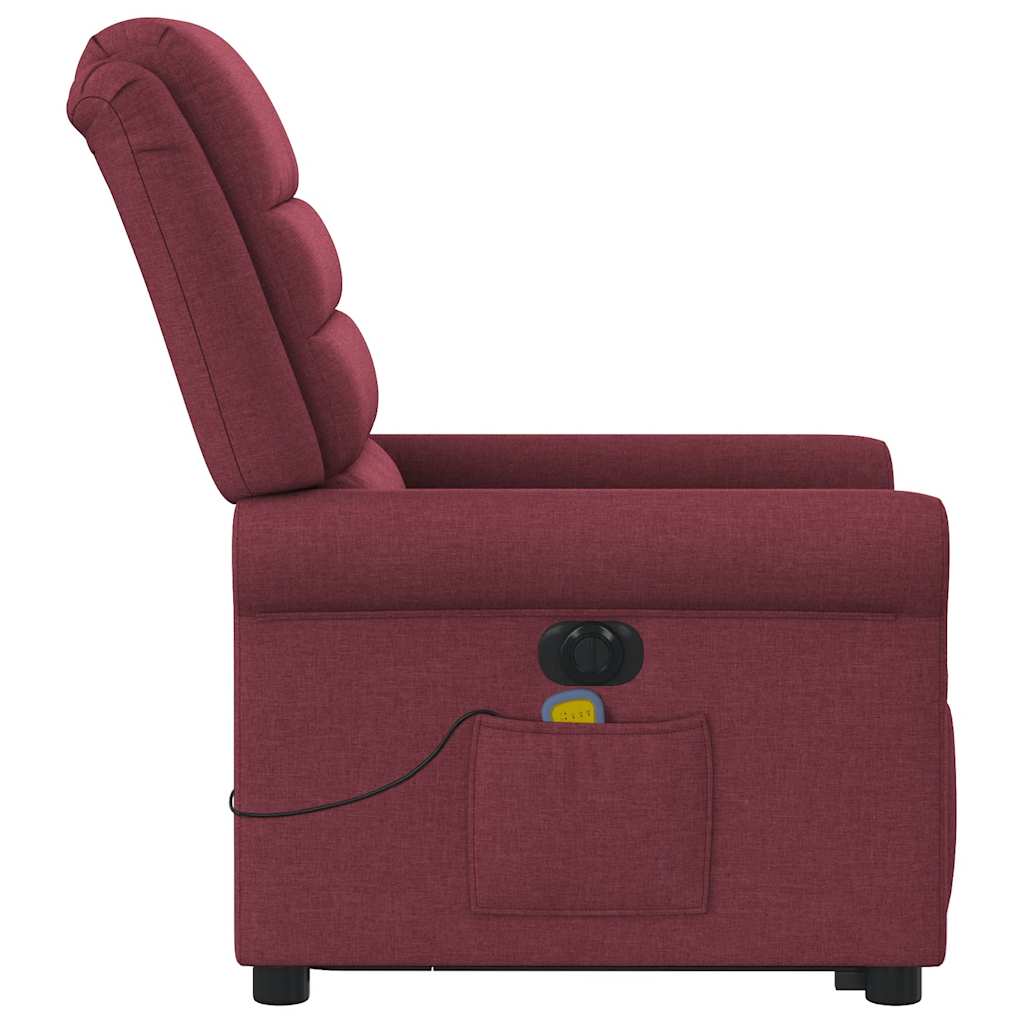 Sillón de masaje reclinable eléctrico tela rojo tinto V2899 Vetonek
