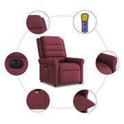 Sillón de masaje reclinable eléctrico tela rojo tinto V2899 Vetonek