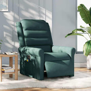 Sillón reclinable de masaje eléctrico tela verde oscuro V2929 Vetonek