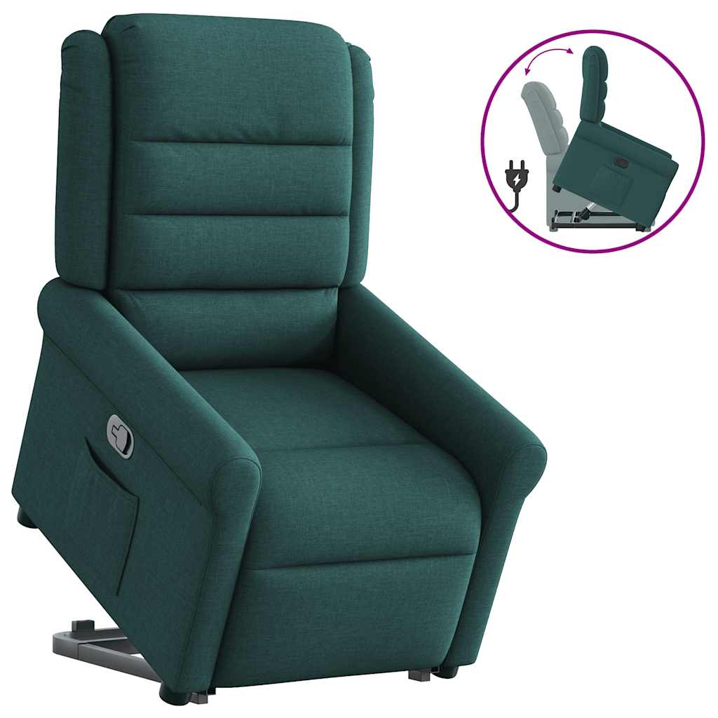 Vetonek Sillón reclinable elevable tela verde oscuro