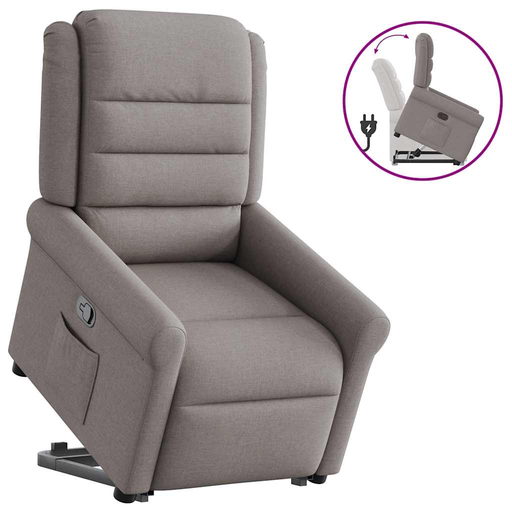 Vetonek Sillón reclinable elevable tela gris taupe