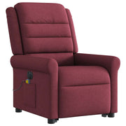 Sillón de masaje eléctrico reclinable elevable tela rojo tinto V3292 Vetonek