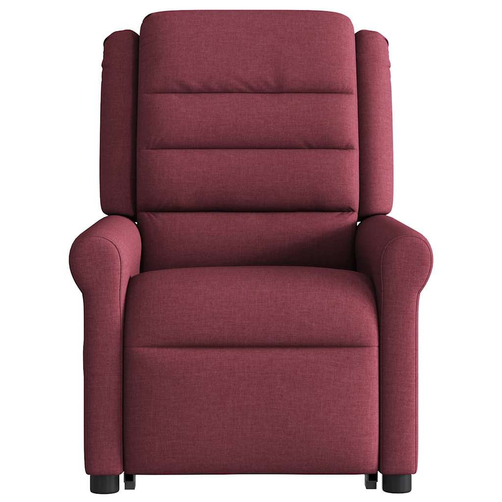 Sillón de masaje eléctrico reclinable elevable tela rojo tinto V3292 Vetonek