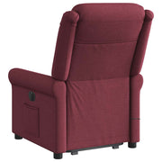 Sillón de masaje eléctrico reclinable elevable tela rojo tinto V3292 Vetonek