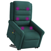 Sillón masaje eléctrico reclinable elevable tela verde oscuro V3322 Vetonek