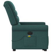 Sillón masaje eléctrico reclinable elevable tela verde oscuro V3322 Vetonek
