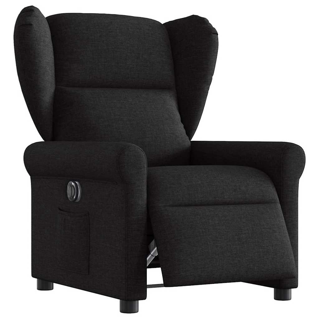 Vetonek Sillón reclinable eléctrico de tela negro