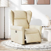 Sillón reclinable eléctrico de tela crema V3445 Vetonek