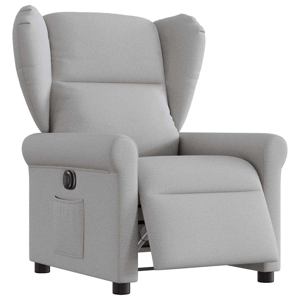 Vetonek Sillón reclinable eléctrico de tela gris nube