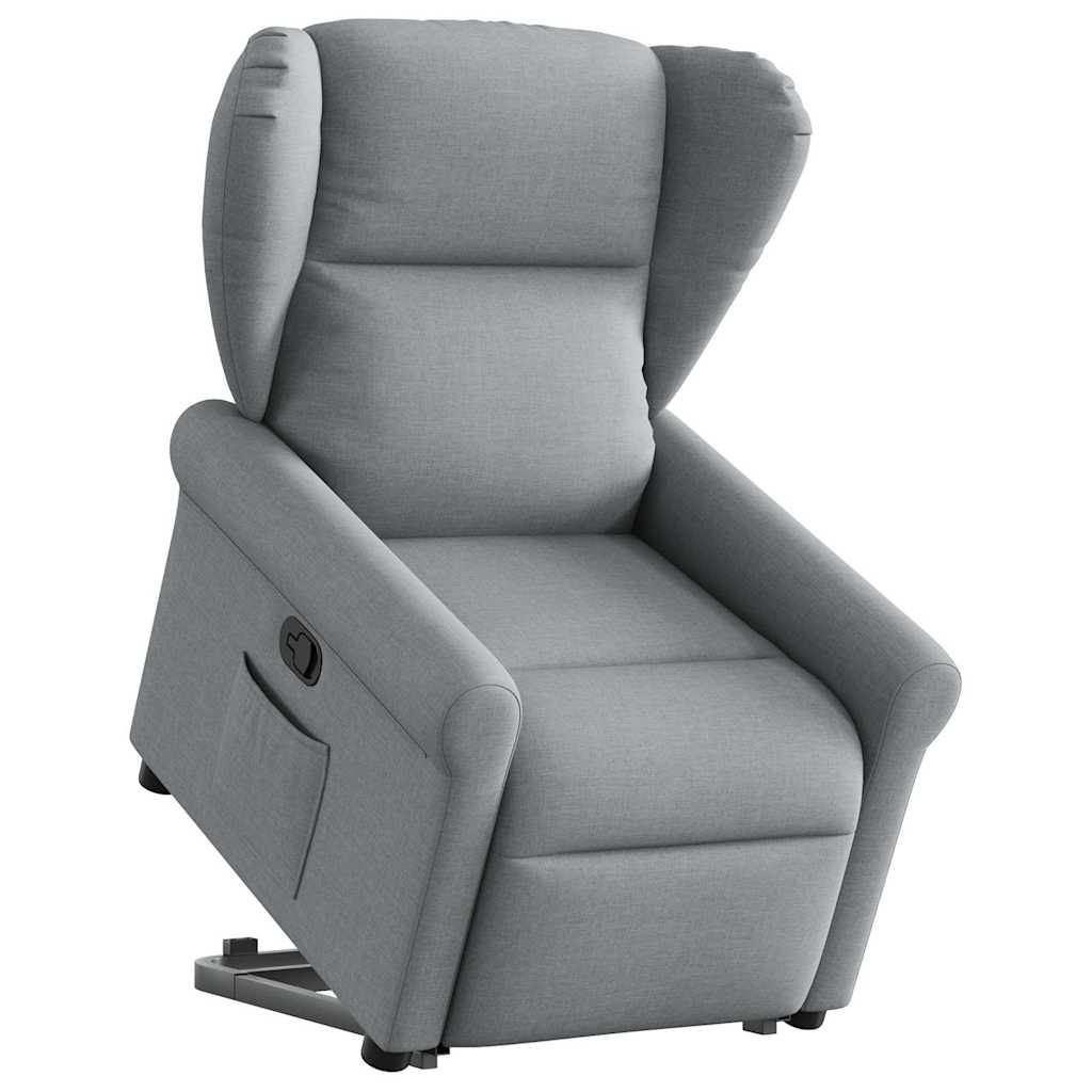 Vetonek Sillón reclinable elevable de tela gris claro