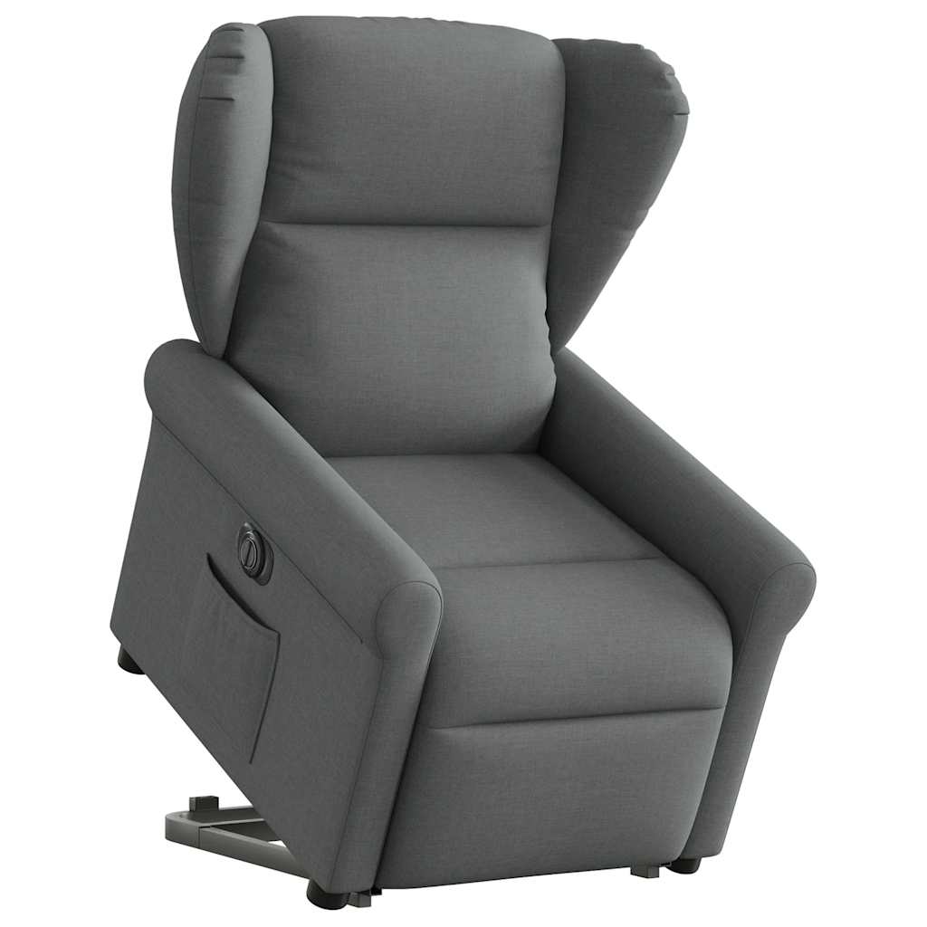 Vetonek Sillón eléctrico reclinable elevable de tela gris oscuro