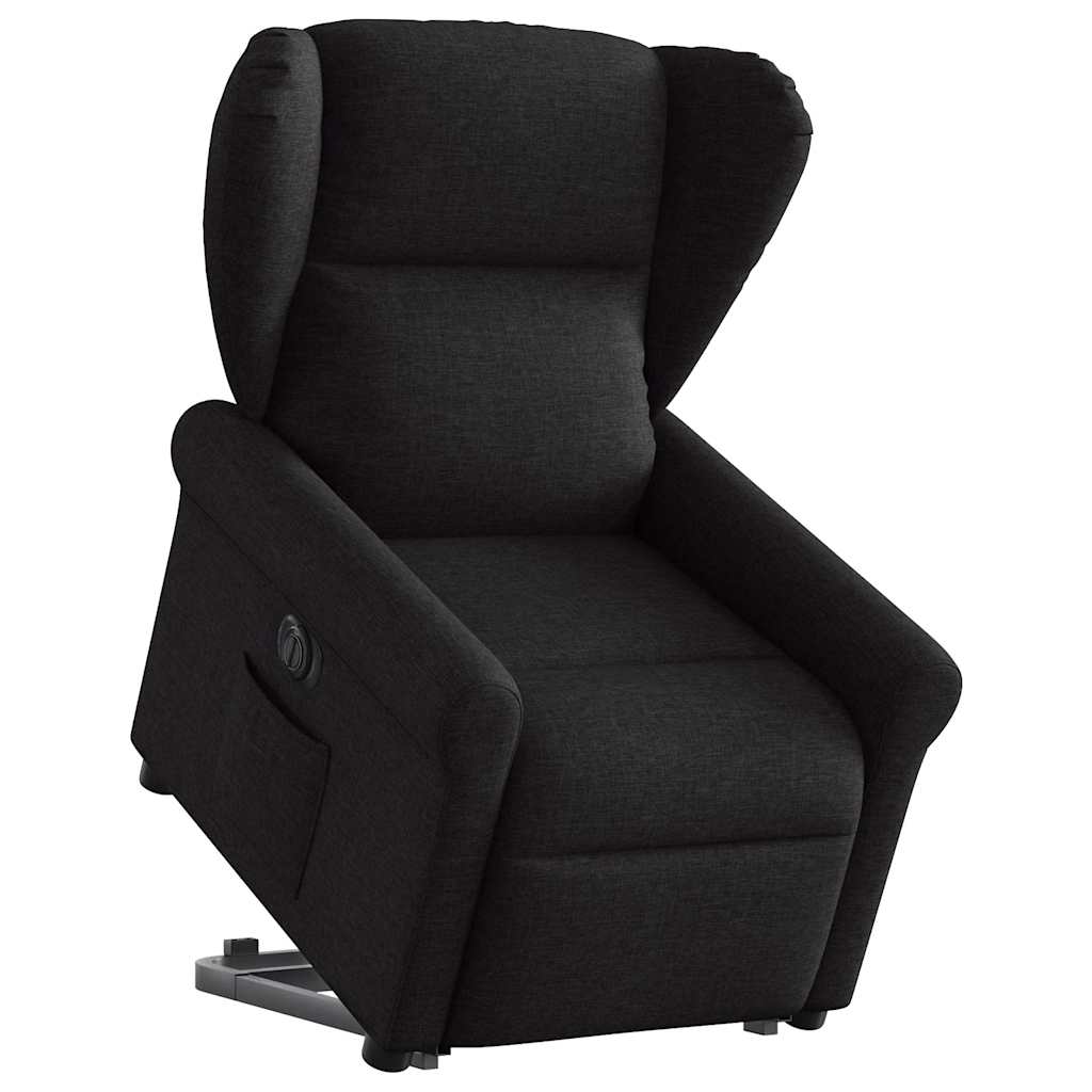 Vetonek Sillón eléctrico reclinable elevable de tela negro