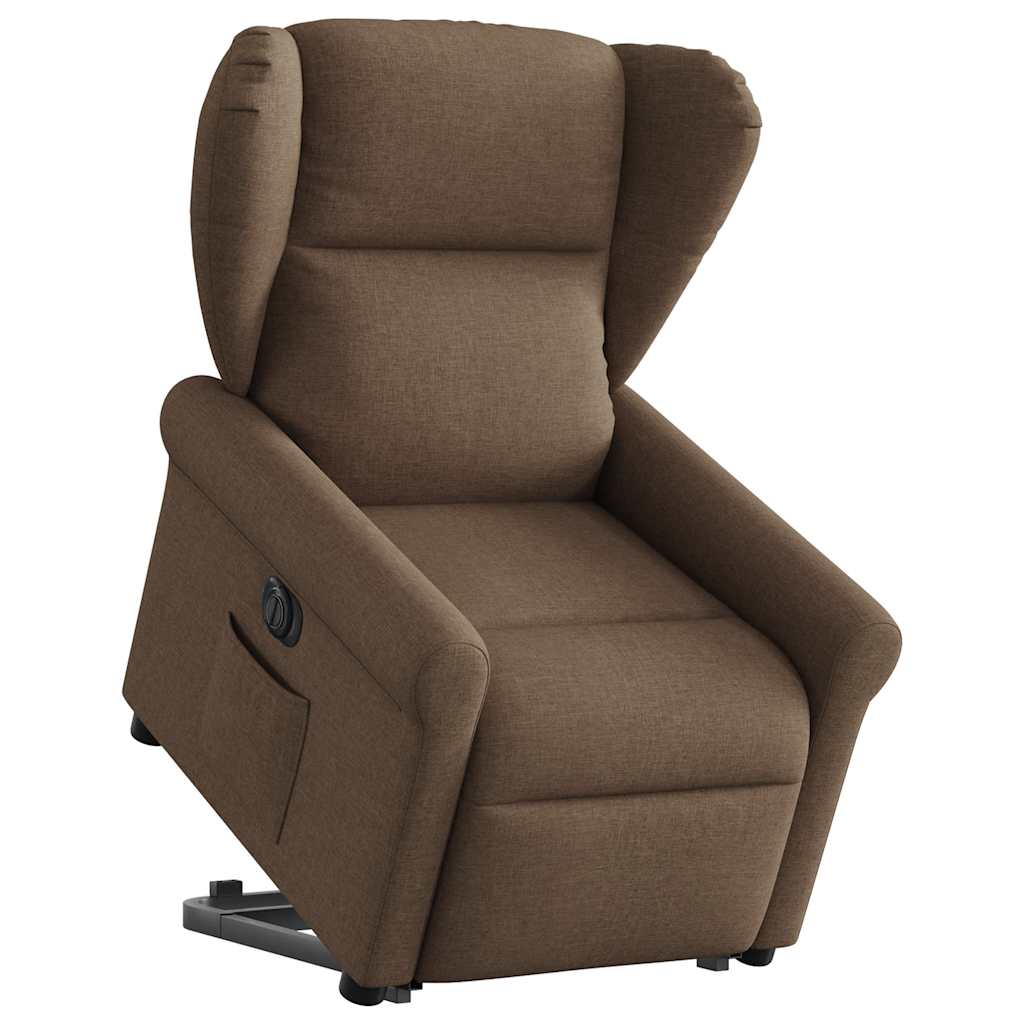 Sillón eléctrico reclinable elevable de tela marrón V3803 Vetonek