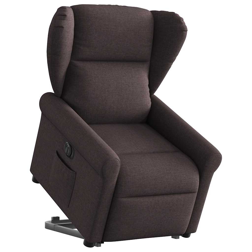 Sillón eléctrico reclinable elevable de tela marrón oscuro V3810 Vetonek