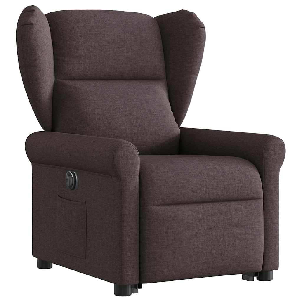 Sillón eléctrico reclinable elevable de tela marrón oscuro V3810 Vetonek