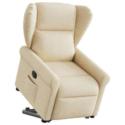 Sillón eléctrico reclinable elevable de tela color crema V3841 Vetonek