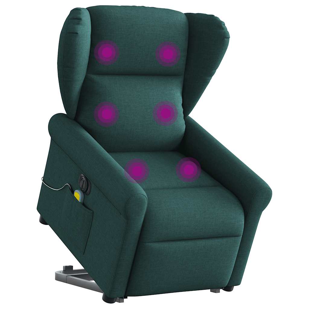 Vetonek Sillón masaje eléctrico reclinable elevable tela verde oscuro