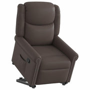 Sillón reclinable vertical de cuero sintético marrón brillante v4015 Vetonek