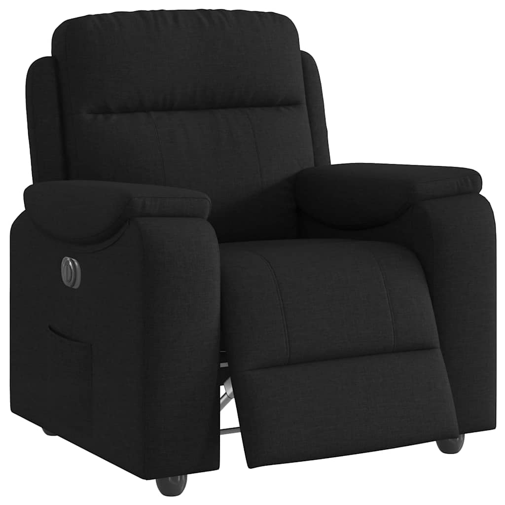 Vetonek Sillón reclinable eléctrico de tela negro