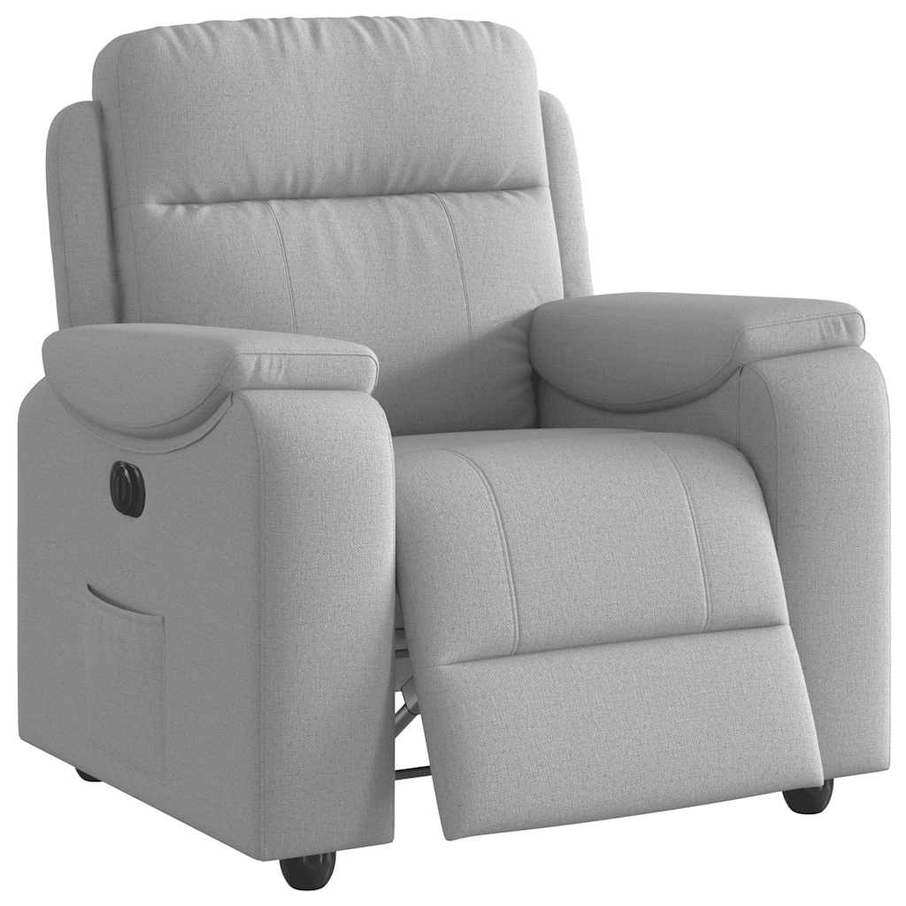 Vetonek Sillón reclinable eléctrico de tela gris nube