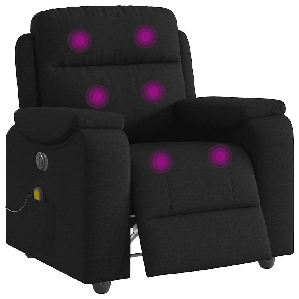 Vetonek Sillón reclinable de masaje eléctrico tela negro