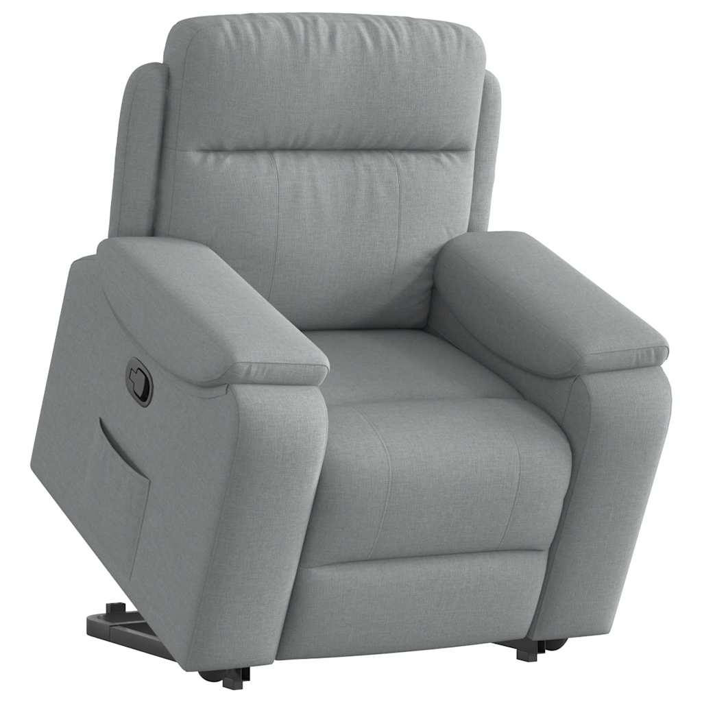 Vetonek Sillón reclinable elevable de tela gris claro