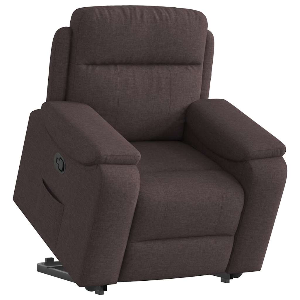 Vetonek Sillón reclinable elevable tela marrón oscuro