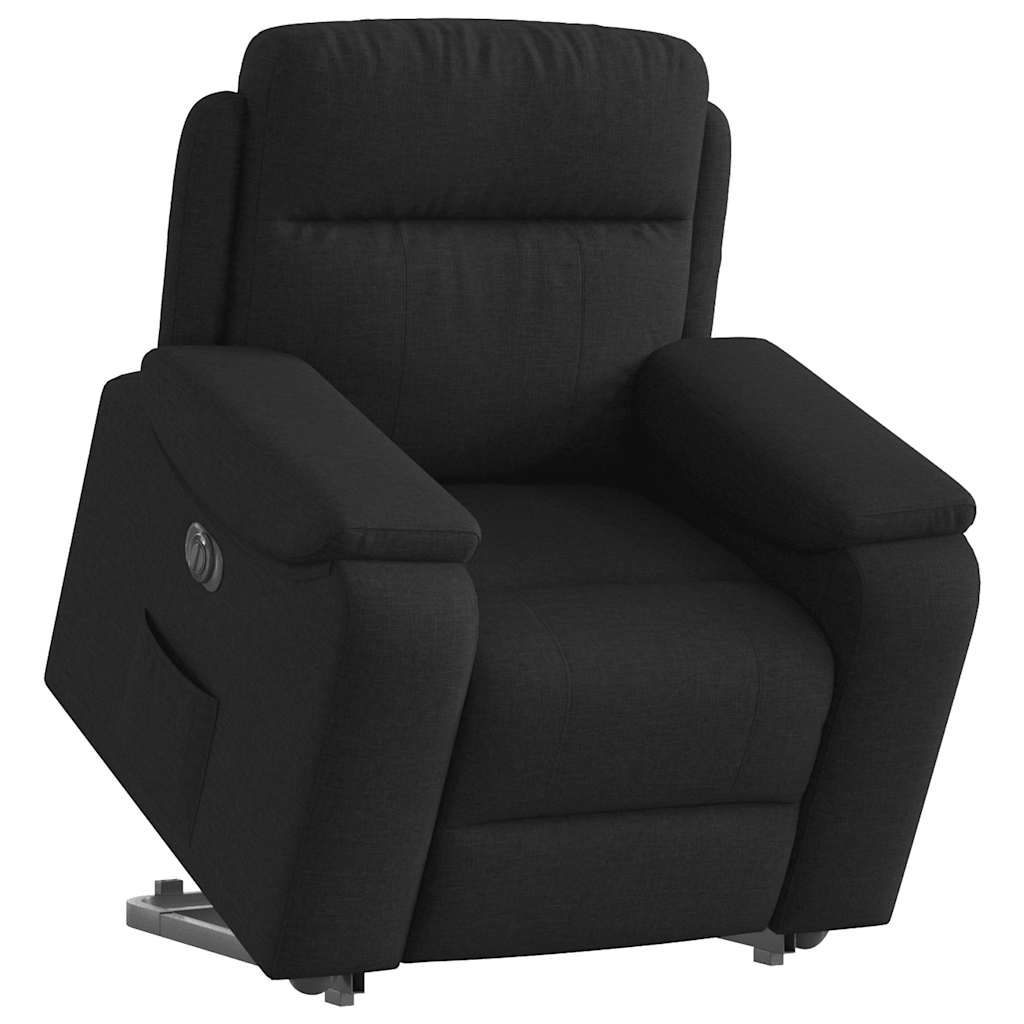 Vetonek Sillón eléctrico reclinable elevable de tela negro