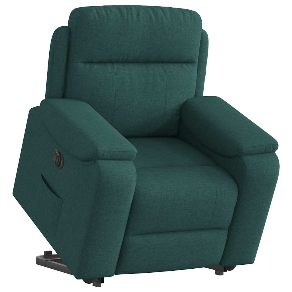 Vetonek Sillón eléctrico reclinable elevable de tela verde oscuro