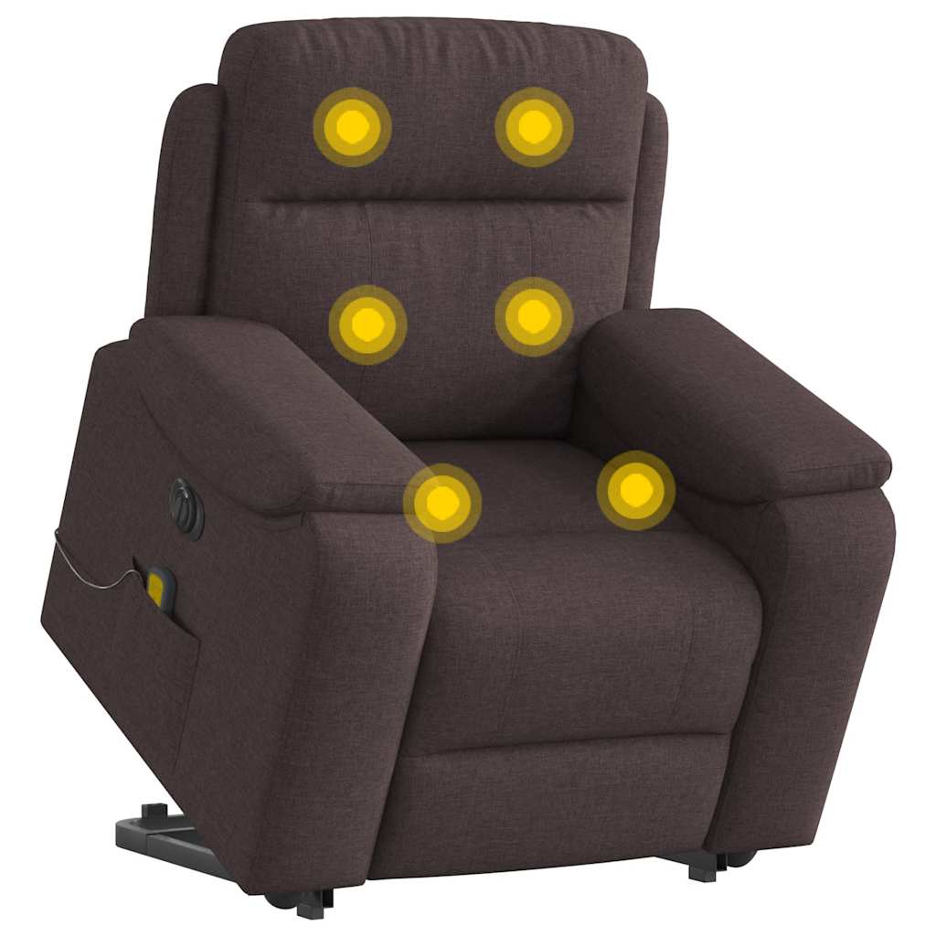 Vetonek Sillón masaje eléctrico reclinable elevable tela marrón oscuro