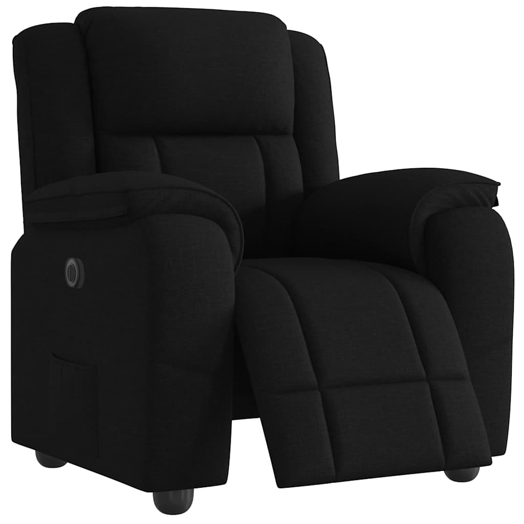 Vetonek Sillón reclinable eléctrico de tela negro