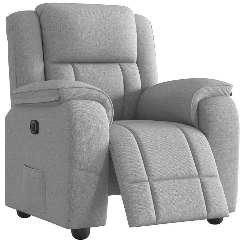 Vetonek Sillón reclinable eléctrico de tela gris nube