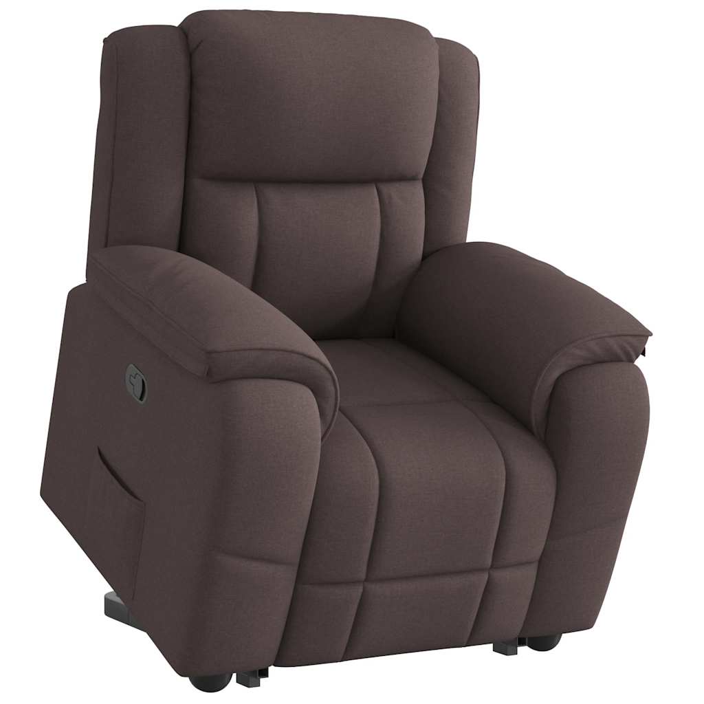 Vetonek Sillón reclinable elevable tela marrón oscuro