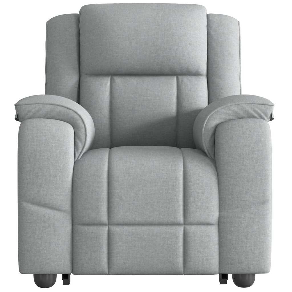 Reclining massage armchair with a light gray foot foot