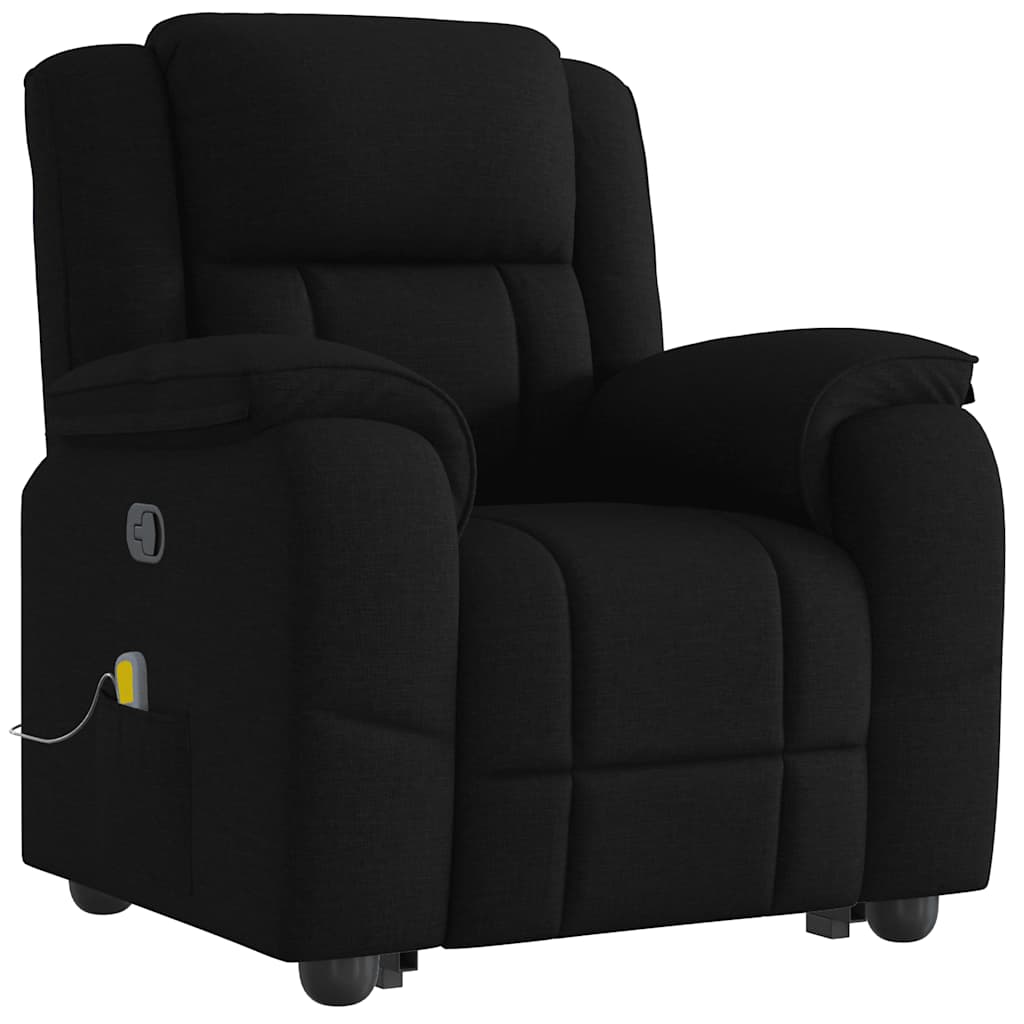 Vetonek Sillón reclinable de masaje elevable tela negro