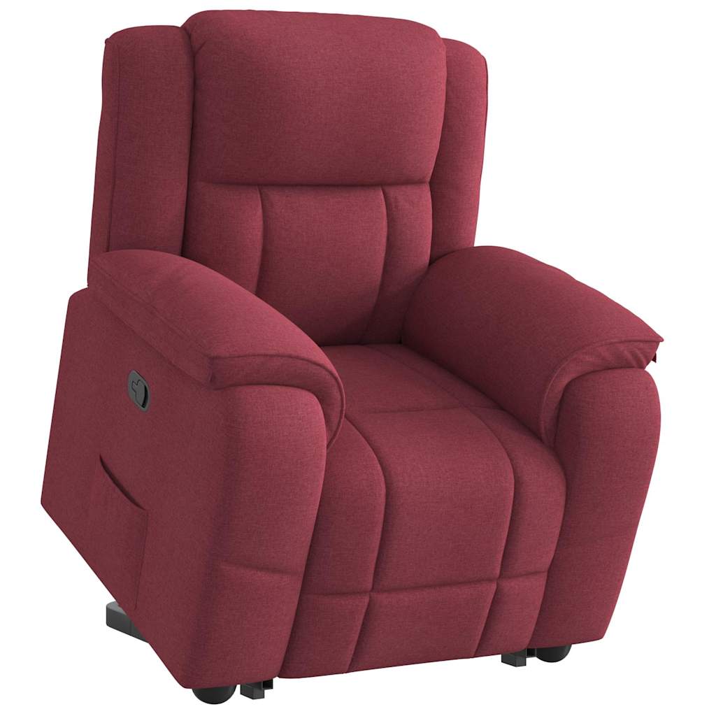 Vetonek Sillón eléctrico reclinable elevable de tela rojo tinto