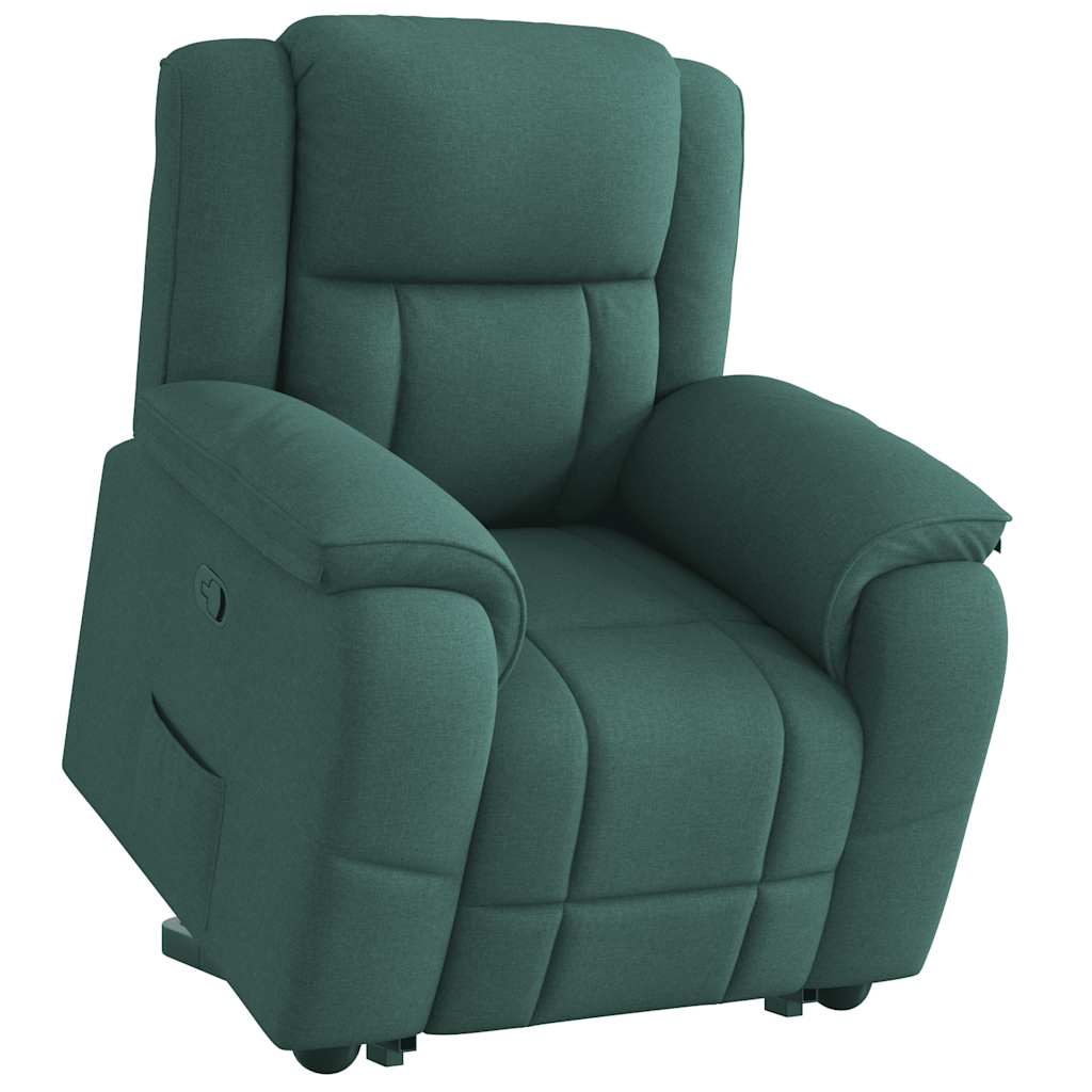 Vetonek Sillón eléctrico reclinable elevable de tela verde oscuro