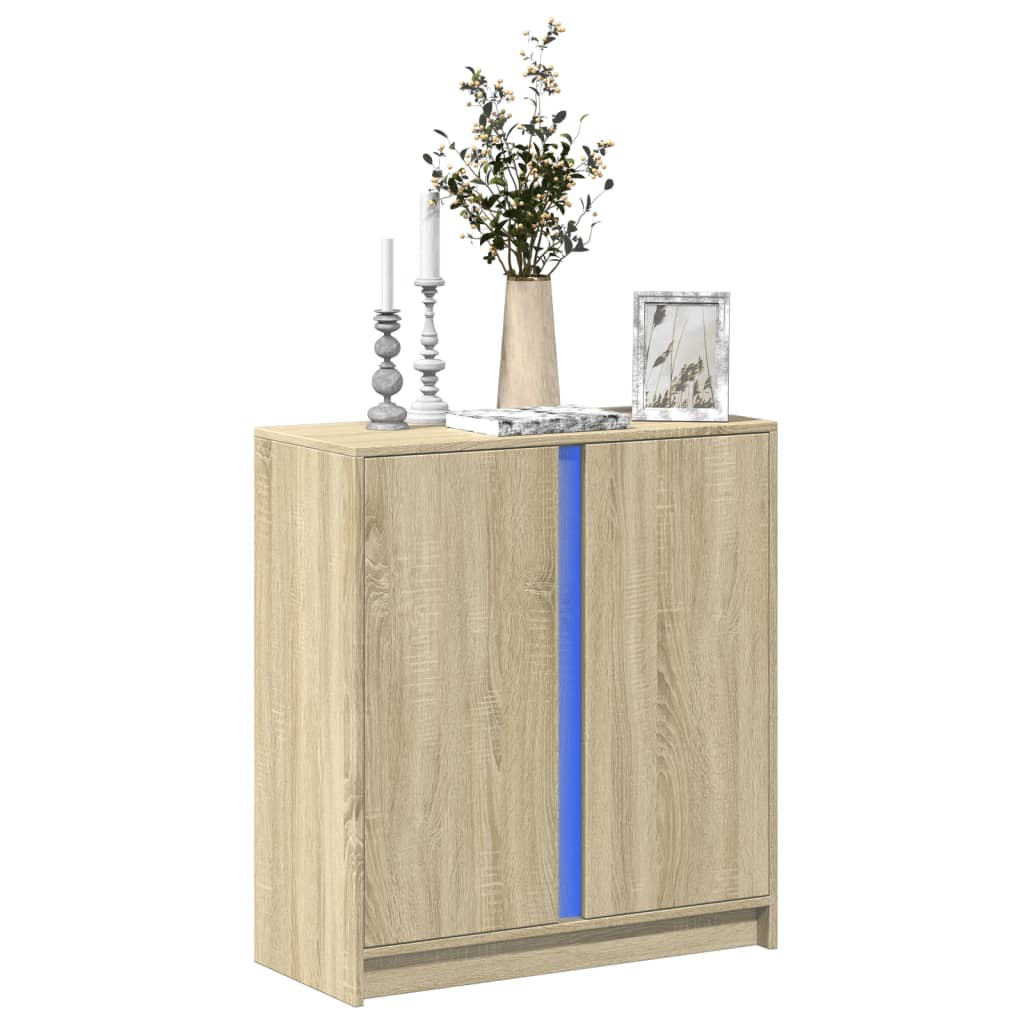 Vetonek Aparador con LED madera de ingeniería roble Sonoma 77x34x85 cm