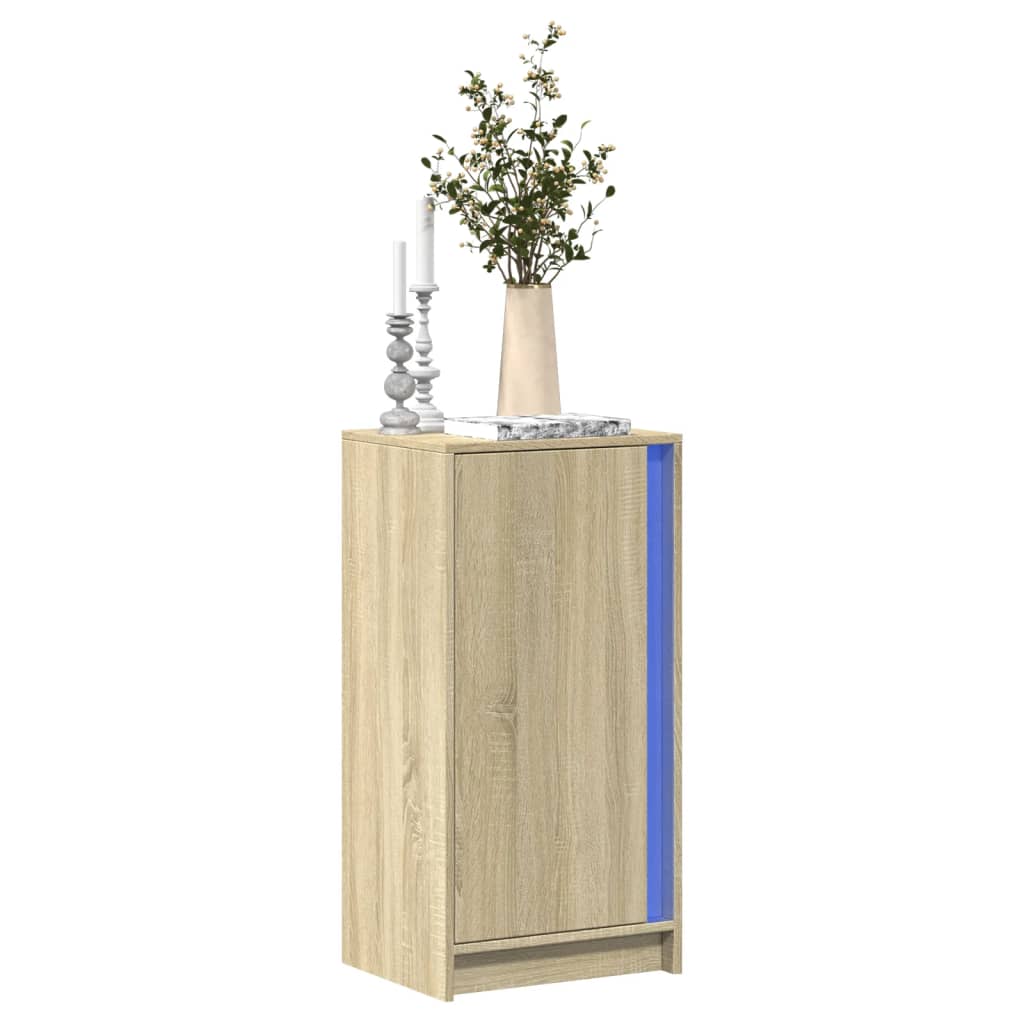 Vetonek Aparador con LED madera ingeniería roble Sonoma 42,5x34x85 cm