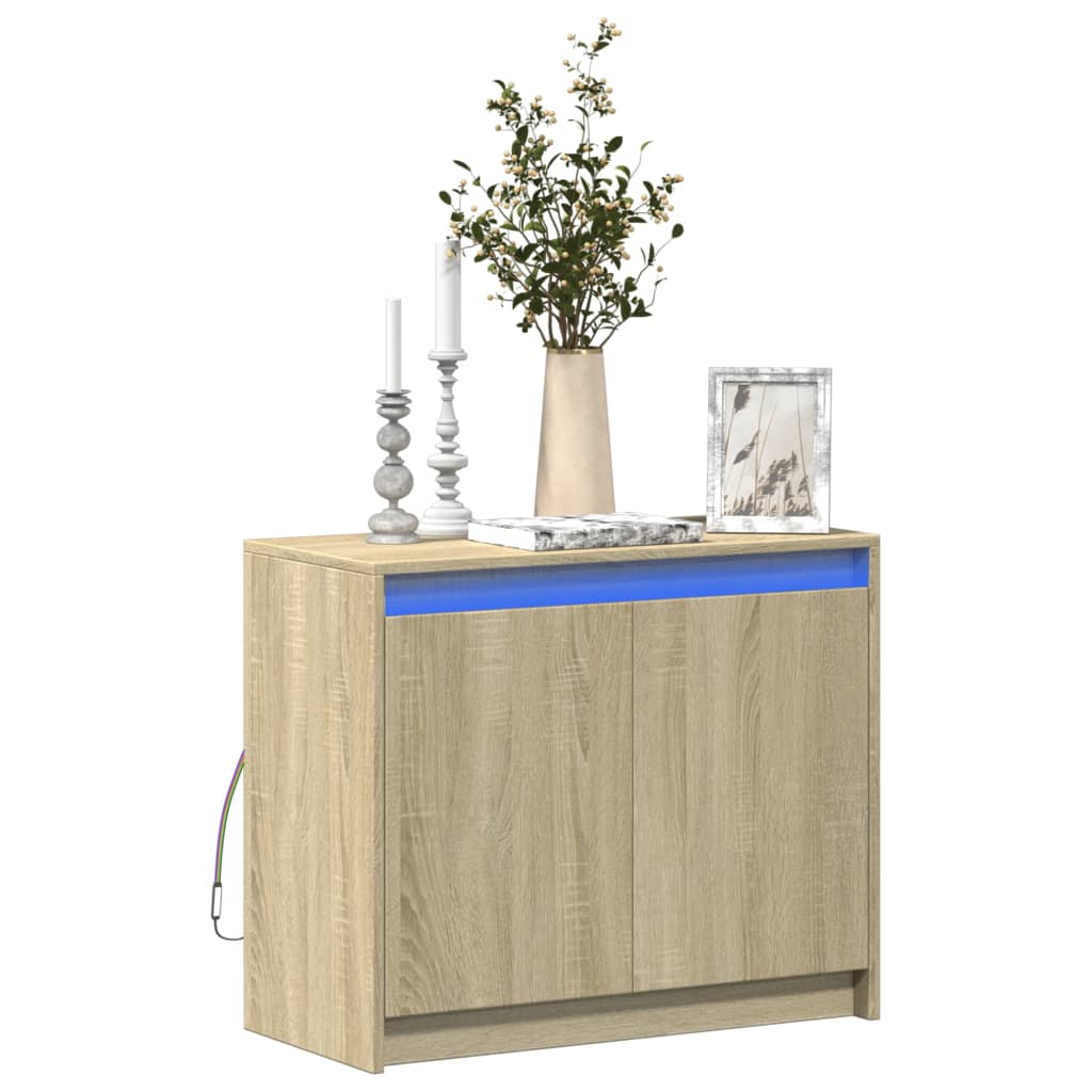 Vetonek Aparador con LED madera de ingeniería roble Sonoma 72x34x61 cm