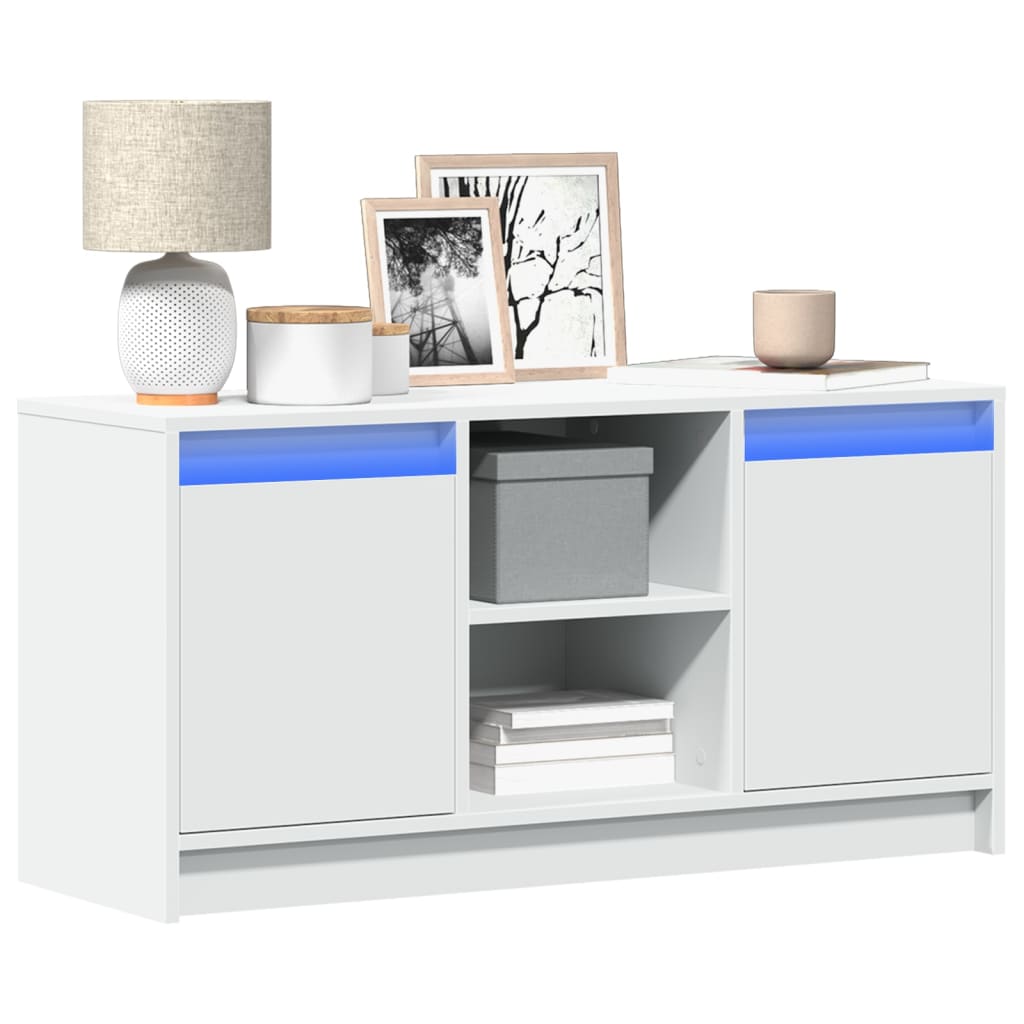 Mueble de tv con led madera de ingeniería blanco 100x34x50 cm v7528 Vetonek