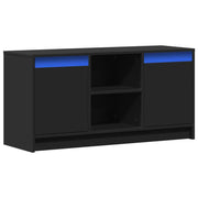 Mueble de TV con LED madera de ingeniería negro 100x34x50 cm V7535 Vetonek