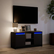 Mueble de TV con LED madera de ingeniería negro 100x34x50 cm V7535 Vetonek