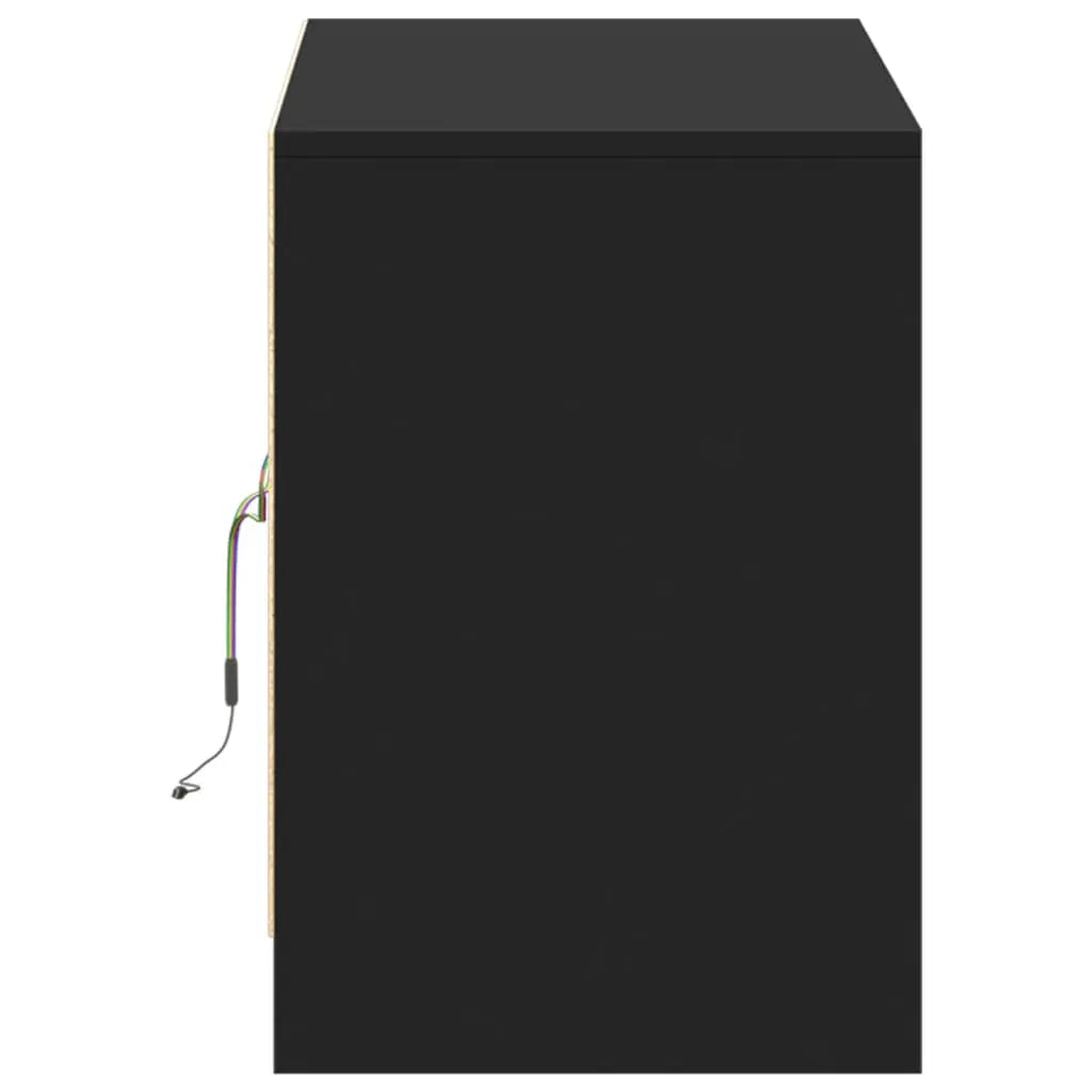 Mueble de TV con LED madera de ingeniería negro 100x34x50 cm V7535 Vetonek