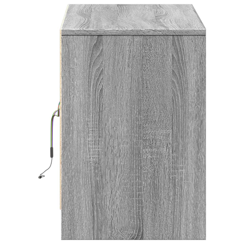 Mueble de TV con LED madera ingeniería gris Sonoma 100x34x50 cm V7573 Vetonek