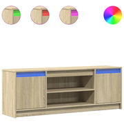Vetonek Mueble de TV LED madera ingeniería roble Sonoma 139,5x34x50 cm