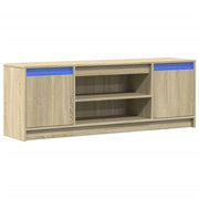 Mueble de TV LED madera sintetizada Nexus roble Sonoma 139,5x34x50 cm - Vetonek
